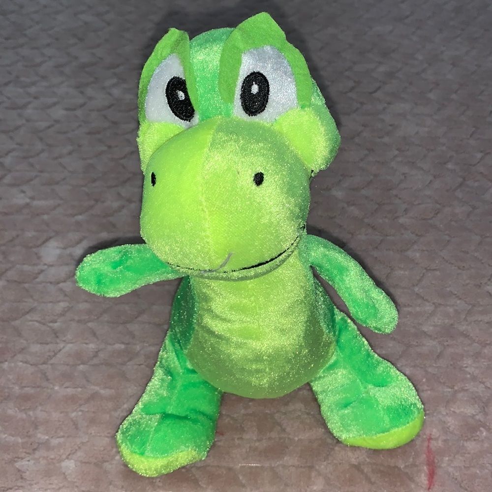 BJ Toy Co Neon Green Dinosaur 8”
